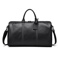 Sac de voyage sport en nylon tissé à carreaux grande capacité 36-55L résistant à l'eau avec fermeture à cordon, sac de rangement portable pour bagages et sac de sport