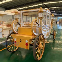 Calèche électrique royale blanche rétro de haute qualité, calèche Cendrillon, couleur personnalisée, calèche de mariage, calèche de tourisme