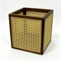 Grand panier de rangement carré en rotin PP tressé, gain de place, tissé à la main, pour la maison, la cuisine, les étagères, le salon, la chambre