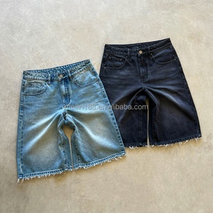 Fabricant de shorts en jean, shorts en jean bleu vintage personnalisés pour hommes, shorts en denim délavés et déchirés, style baggy - Product Image 1