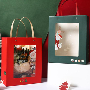 Tùy chỉnh in túi giấy quà tặng giáng sinh với cửa sổ PVC trong suốt để đóng gói kỳ nghỉ và sử dụng mua sắm bán lẻ - Product Image 5