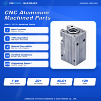 Pièces en alliage d'aluminium OEM/ODM, extrudées, usinées CNC, débavurées pour assemblage de dissipateur thermique LED et pince robotique
