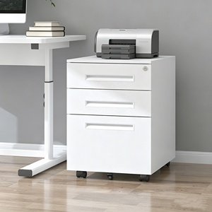 Meuble de classement <span class=keywords><strong>mobile</strong></span> à 3 tiroirs grande capacité sous le bureau avec barres de suspension réglables pour <span class=keywords><strong>dossiers</strong></span> A4/F4 - Product Image 1