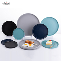 Fournisseur de la Chine en gros pas cher 6 8 10 12 pouces personnalisé propre conception mat noir blanc rond plaques de mélamine pour restaurant