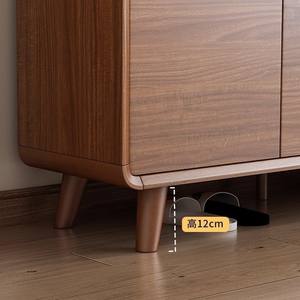 Mueble zapatero de madera maciza para la entrada del hogar, para pasillos estrechos, que ahorra espacio, con puertas con cerradura. - Product Image 3