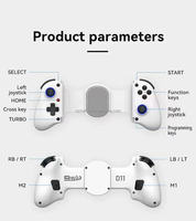 Nouvelle Arrivée Manette de Jeu Sans Fil D11 Extensible et Refroidissante, Joystick Multiplateforme Sans Latence pour Switch, Android, iOS