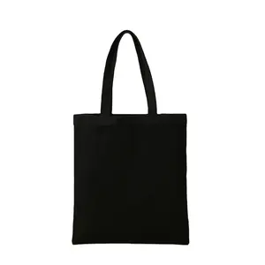 Оптовая продажа, недорогие многоразовые сумки для покупок, простая черная пустая Экологичная хлопковая Холщовая Сумка с индивидуальным принтом логотипа