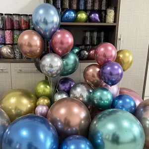 Factory supplies 5inch 10inch 12inch 18inch 36inch chrome balloons metallic latex balloons globos for party decor