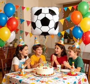 Party Love Balloon Soccer Ball 18 Inch Foil Party Decoration ensuring durability and a metallic shine - Product Image 6