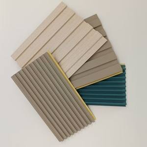 Không thấm nước nội thất tấm Tường <span class=keywords><strong>WPC</strong></span> <span class=keywords><strong>louver</strong></span> tường Bảng điều khiển nội thất <span class=keywords><strong>louver</strong></span> Ốp Sàn gỗ - Product Image 6