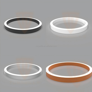 โคมไฟเพดาน LED ทรงวงแหวน ดีไซน์ทันสมัย สีดำ/ขาว โครงอะลูมิเนียมโค้ง สำหรับสำนักงานและซูเปอร์มาร์เก็ต - Product Image 2