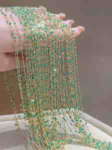 قلادة وسوار مطلي بالمينا بتصميم خيالي، سلسلة ذهبية مع تصميم اسم، أحدث طراز من القلادات، طقم قلادة وسوار ذهبي للنساء - Product Image 2