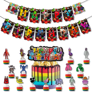 Kit de Décoration Thème Fête de Jardin pour Baby Shower Incluant Bannière Joyeux <span class=keywords><strong>Anniversaire</strong></span>, Ballons, Décoration de Gâteau et Décorations de Desserts pour Fêtes d'Enfants - Product Image 6
