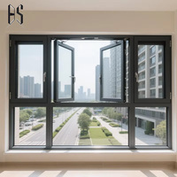 Ventana Abatible de Marco Delgado con Certificación ISO 9001, Resistente a Huracanes, Aislamiento Acústico, Ventanas de Aluminio con Apertura Interior