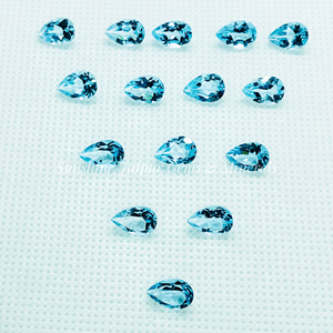 6X9mm poire coupe naturelle bleu ciel topaze prix de gros usine de haute qualité à facettes pierres précieuses en vrac par carat ciel naturel BT - Product Image 4