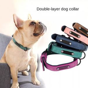 Aksesoris hewan peliharaan kerah tali leher anjing kulit Solid Anti hilang gaya Alaska Aksesori hewan peliharaan untuk anjing kucing kecil besar - Product Image 2