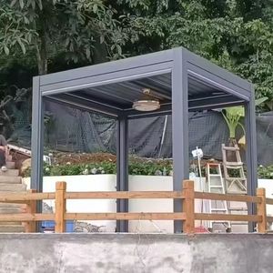 Pérgola Motorizada con Techo de Láminas Ajustables y Diseño Impermeable para Uso en Exteriores, Pérgola Eléctrica, Gazebo - Product Image 2