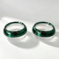 Pots cosmétiques vides Spot 50g, corps de pot transparent avec couvercle à vis électroplaqué vert, pots de rangement pour safran