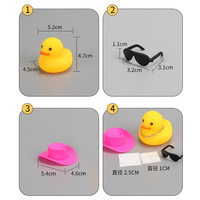 Mini canards en caoutchouc jaune pour enfants enfants voiture baignoire ornement avec lunettes de soleil anneau de bain Mini chapeau collier canard pour bébé douche