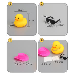Mini Patitos de Goma Amarillos para Niños, Adorno para <span class=keywords><strong>Bañera</strong></span> con Gafas de Sol, Anillo de Natación, Mini Sombrero, Collar de Pato para Baby Shower - Product Image 2