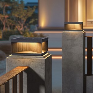 עמוד תאורה סולארי מודרני, מתאים לכניסות וילות ועמודים דקורטיביים, מנורת שער ראשי, תאורת עמוד חיצונית - Product Image 5