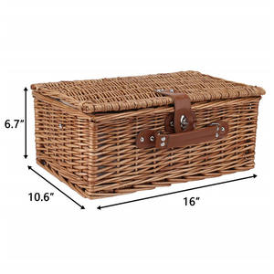 Cestas de almacenamiento personalizadas de amor ecológicas, arte popular, mimbre, decoración de vacaciones y regalo, juego de cesta de <span class=keywords><strong>Picnic</strong></span>, cesta de <span class=keywords><strong>Picnic</strong></span> para 6 personas - Product Image 4