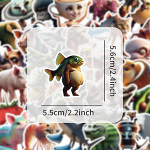 50Pcs Cartoon Style PVC Waterproof Die-Cut Printed Matte Laminated Stickers for Family Reunions/Parties Laptop Phone Decor - Product Image 4