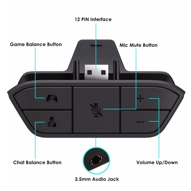 Xbox One Headphone Converter, 3.5mm Stereo Headphone Converter, Xbox One Headphone Adapter