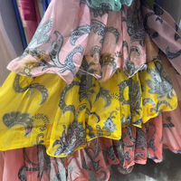 Robe de Soirée Bohème AELESEEN Femme Printemps-Été 2025 Sans Manches Imprimé Floral Dégradé Mince Volants en Cascade Longueur Ras du Sol