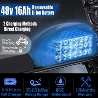 Cadre de vélo électrique, livraison rapide depuis l'entrepôt américain, moteur 48V, vélo électrique tout-terrain, batterie lithium 16Ah, vélo électrique à pneus larges