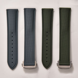 JUELONG <span class=keywords><strong>Bracelet</strong></span> de montre FKM à texture de tissu 20mm 21mm 22mm <span class=keywords><strong>Bracelet</strong></span> de montre en caoutchouc fluoré à dégagement rapide - Product Image 3