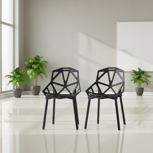 Chaise de salle à manger créative minimaliste en plastique pour adulte, chaise creuse, chaise de bureau, chaise géométrique, chaise créative, chaise de réception, chaise d'entrepôt - Product Image 3