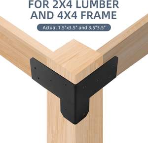 Kit de supports d'angle d'établi robustes pour supports d'angle droit à 3 voies en bois 2x4 pour table de travail en bois - Product Image 2