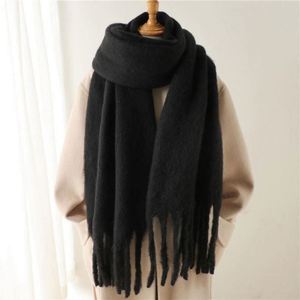 Écharpes longues en pashmina uni de couleur unie, élégantes, chaudes pour l'hiver, en acrylique de luxe pour femmes, vente en gros - Product Image 6