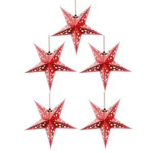 Radiant Silver Paper Star Lights For Christmas Decoration Without Cable