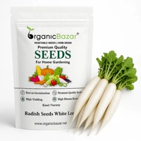 Sachet de graines de légumes en gros : Radis blanc long avec pochette de vente au détail personnalisée pour les magasins de jardinage