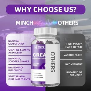 Compléments alimentaires de santé OEM/ODM à marque privée, pré-entraînement, autres suppléments, nutrition sportive, gommes à la créatine monohydrate - Product Image 3