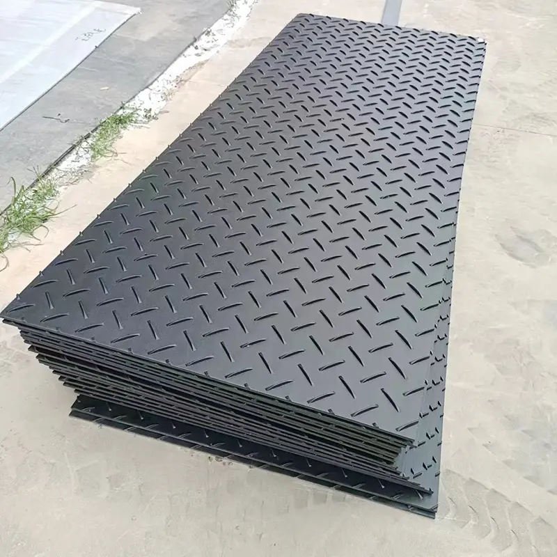 4x8 pies x 1/2 pulgadas HDPE Plástico PE Heavy Duty Temporal Road Ground Protection Bog Mat Fabricante