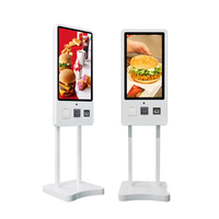 Terminal d'affichage de kiosque de paiement automatique LCD Android de 32 pouces avec lecteur de carte d'identité et caméra