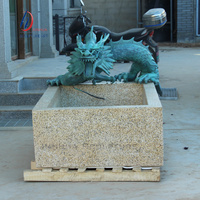 Moule Jardin Chinois Fontaine D'eau Élégant Bronze Sculpture Intérieur Fontaines Blanc Tortue Dragons Laiton Dragon Statue