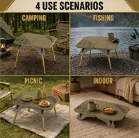 Table de camping pliable en aluminium réglable en hauteur, légère, avec plateau en ABS pour le camping, les pique-niques et la plage