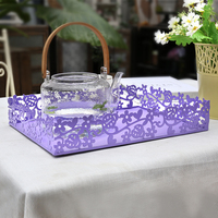 Plateau rectangulaire moderne en métal décoratif pour mariage, filigrane, couleur personnalisée, style nordique, pour servir, parfum, vanité, café/thé
