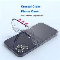 Coque de téléphone portable transparente et claire, coque de téléphone souple en TPU pour iPhone 16 15 14 13 12 11 X XS Pro Max