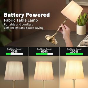 Di động không dây bảng đèn vải Shade bàn đèn 5200mAh pin có thể sạc lại Powered chiếu sáng Dimmable ánh sáng - Product Image 3