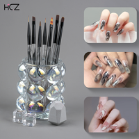 Nouveauté Hechunzi – Pinceaux professionnels pour le nail art avec manche en acrylique et motif encre, pour salon, maison et DIY