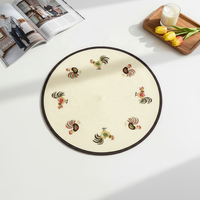 Tapis de table en plastique imperméable, motif tissé brodé style Zen asiatique, bords antidérapants, écologique, tailles personnalisées pour la maison et le bureau – Offre Spéciale