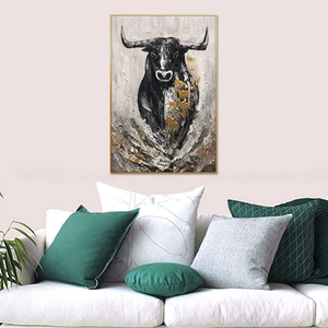 Huamiao usine personnalisée <span class=keywords><strong>peinture</strong></span> à l'huile peinte à la main animal toile <span class=keywords><strong>buffle</strong></span> sauvage boeuf texturé <span class=keywords><strong>peinture</strong></span> à l'huile - Product Image 6