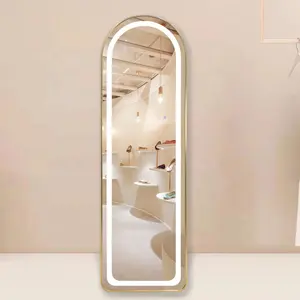 Modern Arch Wall Mounted Smart Anti-fog Waterpoof Framed LED Light Bathroom Dresser With Mirror And LED Lights For Salon