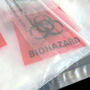 Sac de transport d'échantillons en plastique LDPE à fermeture éclair 95 kPa, sac de laboratoire <span class=keywords><strong>Kangourou</strong></span> à trois couches, transparent, impression personnalisée en héliogravure - Product Image 3