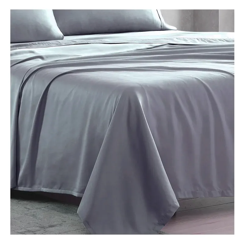 ملاءات السرير الشتوية ملاءة سرير زرقاء قطنية فاخرة بتصميمات مطرزة ملاءات سرير للفنادق
